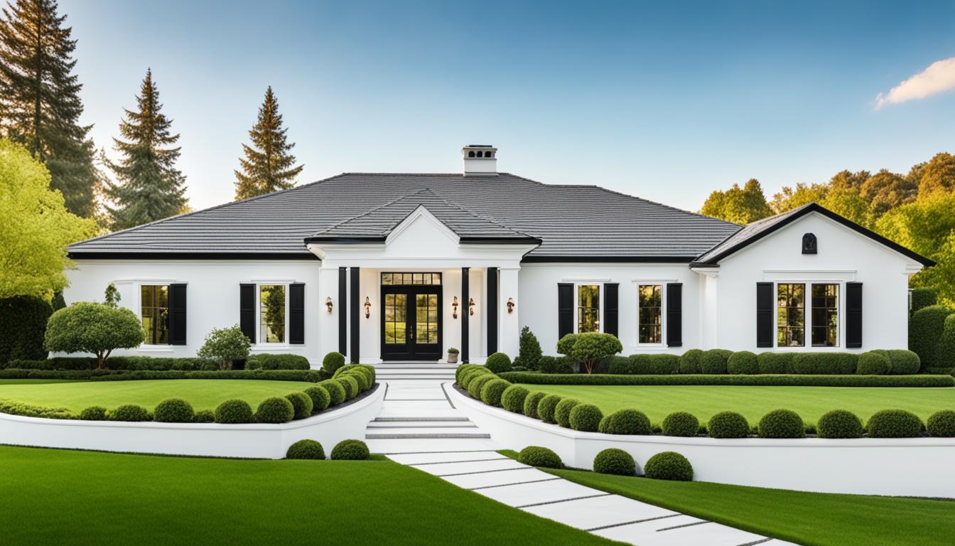 Single Story White House Black Trim: Classic Elegance