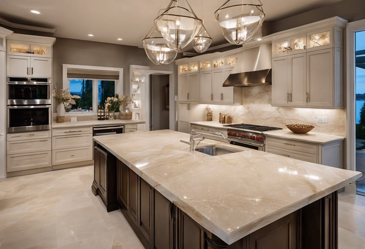 Taj Mahal Quartzite in Kitchens Style Tips and Care Instructions